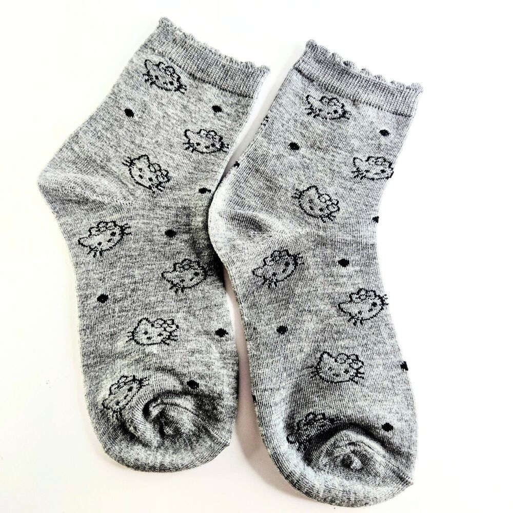 SOCKS BUNDLE of 5 Kitty Socks Medium Mid Calf Shoe Size Kid 5 to Women 7 NEW